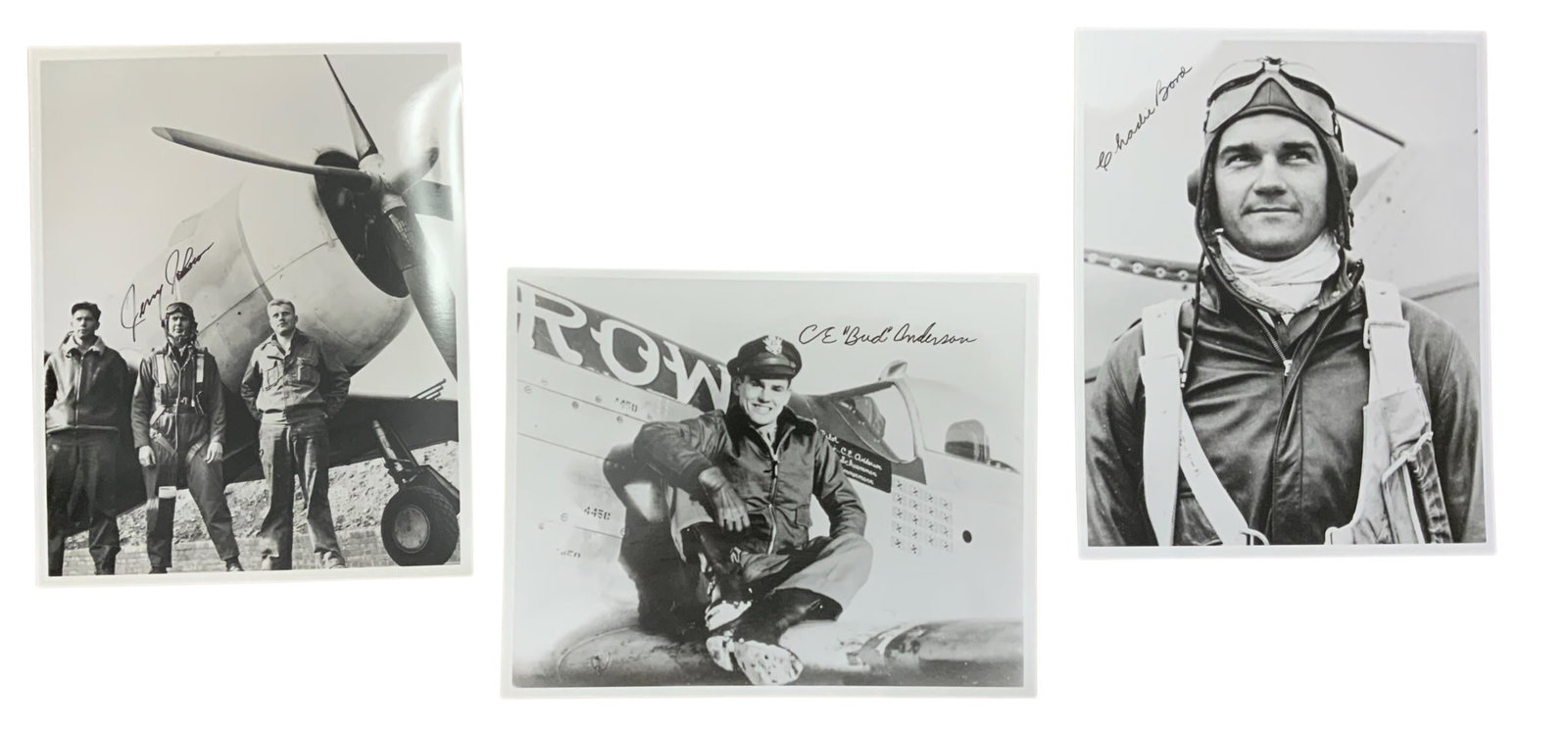 WWII US Fighter Aces Pilot Bud Anderson, Bond Flying Tigers, Johnson 56th FG Signed Photos (1 of 8)