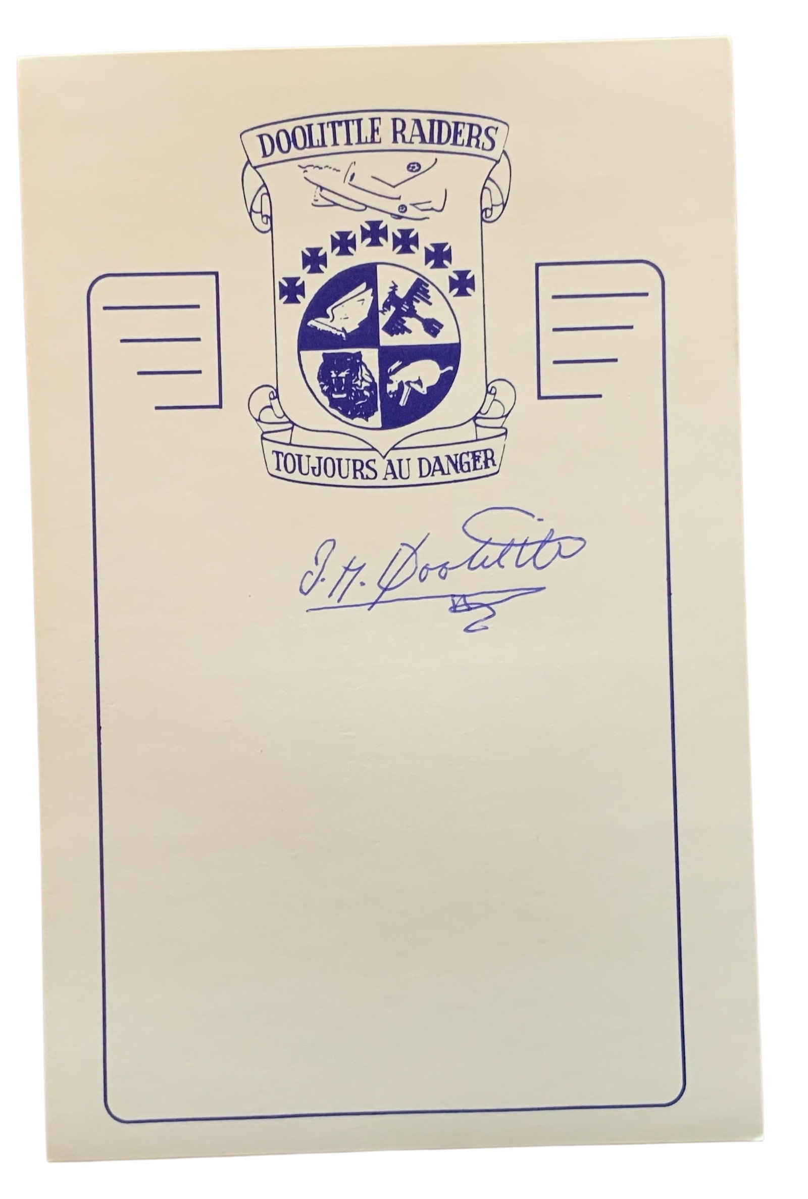 WWII USAF General Jimmy Doolittle Medal Of Honor MOH Signed Book Plate (1 of 3)