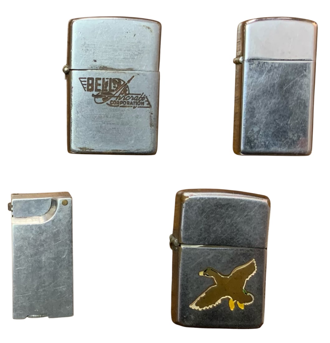 1940s-1960s Zippo (3) & Metro Cigarette Lighters Bell Aircraft (1 of 17)