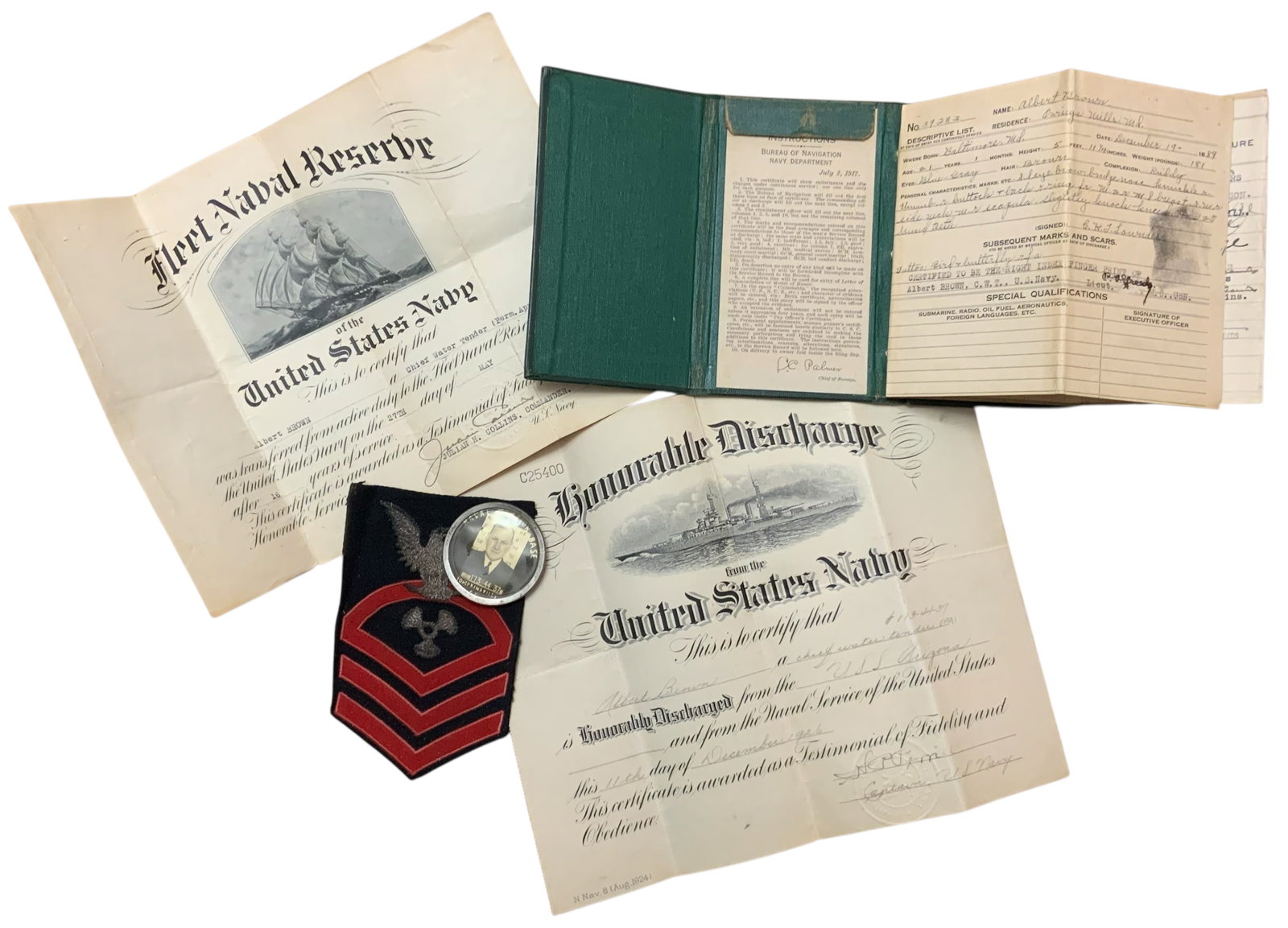 1920s US Navy Named Torpedoman’s Mate USS Arizona Battleship Group (1 of 13)