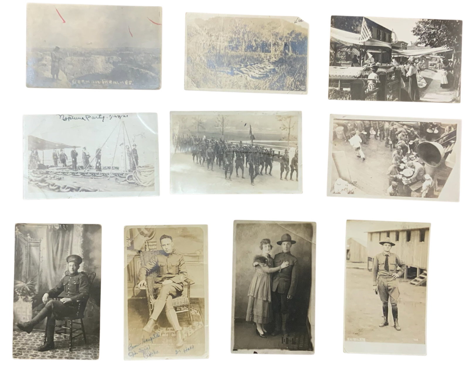 WWI Era Real Picture Postcards RPPC Lot (10) #3 German Trenches, Army Soldiers (1 of 10)
