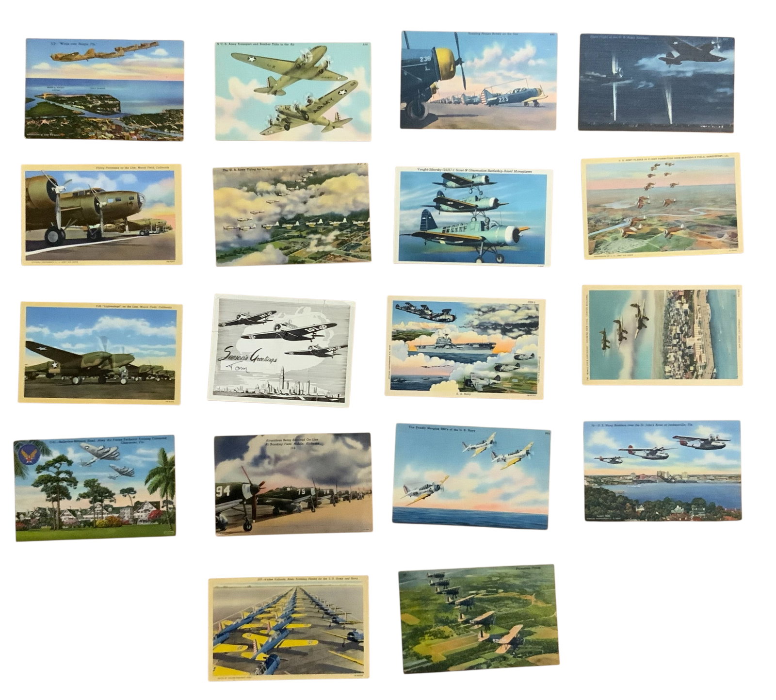 WWII Era Army Air Corps & Navy Aircraft Formation Fighters / Bombers Postcards #7 Lot (18) (1 of 13)
