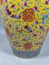 Famille rose painted vase with yellow glaze - 6