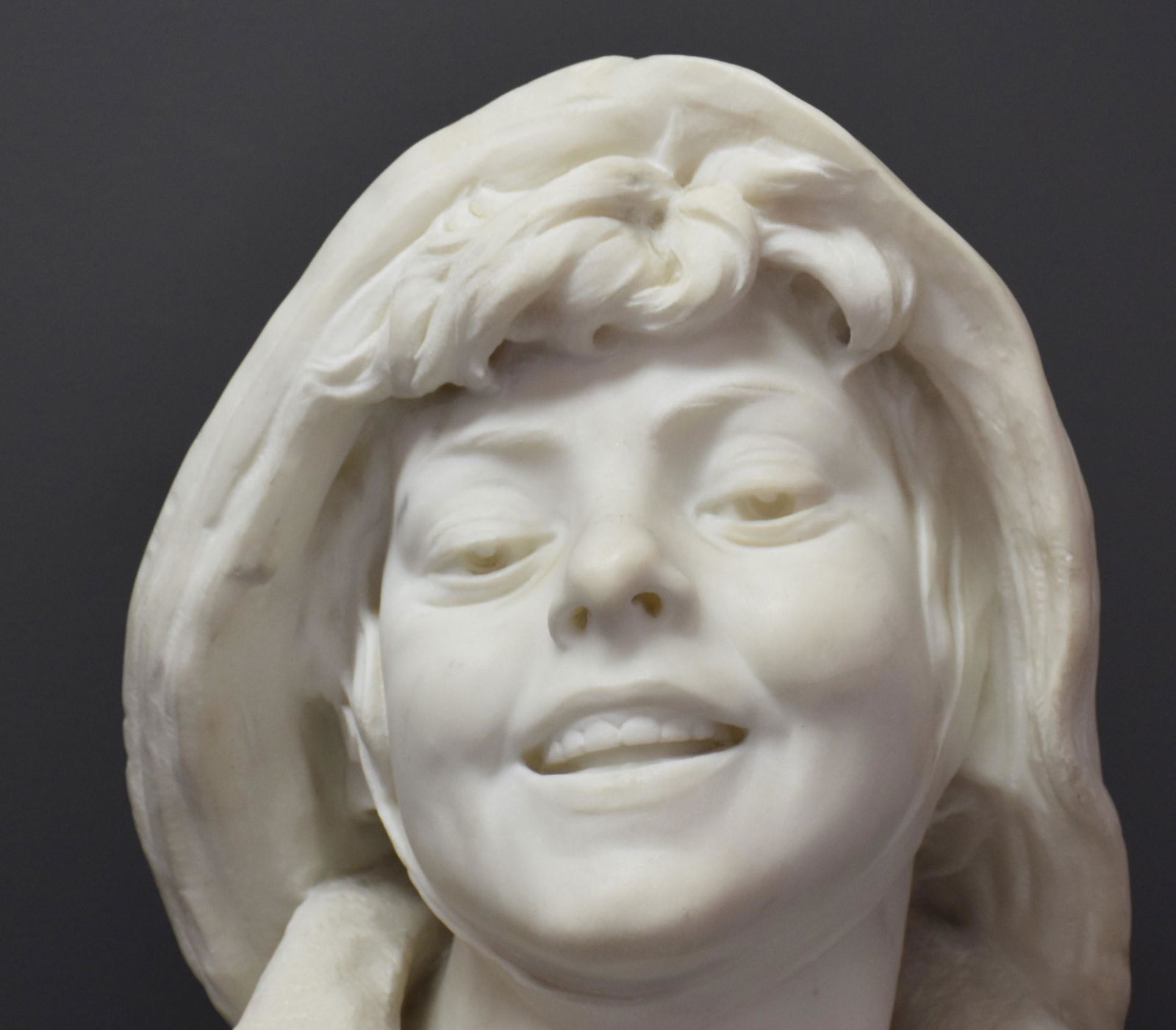Bust of a young sailor in Carrara marble circa 1900. (1 of 2)