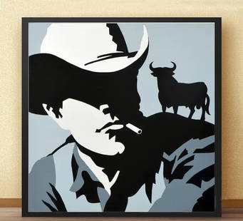 Antonio de Felipe - Silkscreen lithograph: Antonio de FelipeSilkscreen paper."Osborne Cowboy"- Limited edition No. 10 of 40. Signed and numbered in pencil. Size: 72 x 72 cm.Silkscreen printing on cardboard 250 grms.Sold unframed.