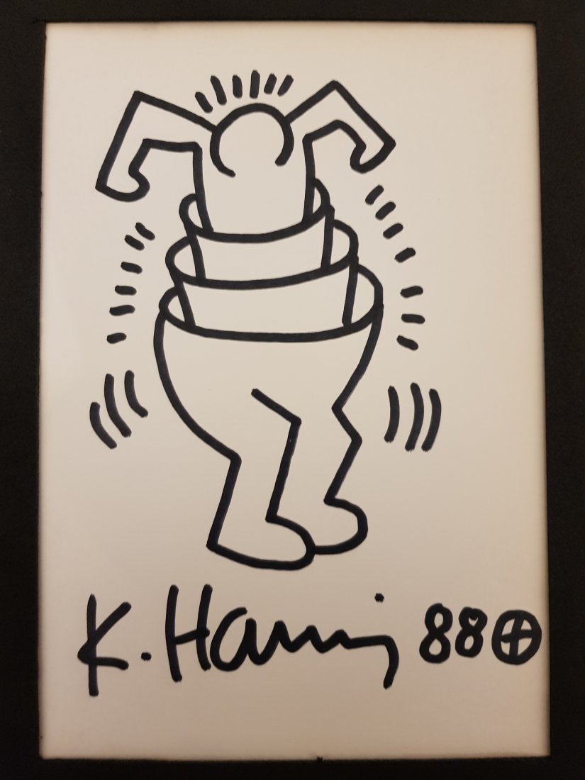 Keith Haring drawing on paper Cupman (1 of 7)