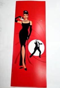 Antonio de Felipe: ANTONIO DE FELIPE. ORIGINAL LITOGRAPH WITH REGISTRATION AND SIGNATURE. "AUDREY HEPBURN Y 007" Size: 121 x 44 cm. ANTONIO DE FELIPE, ORIGINAL LITHOGRAPH Signed. Belonging to the CINEMASPOP collection o