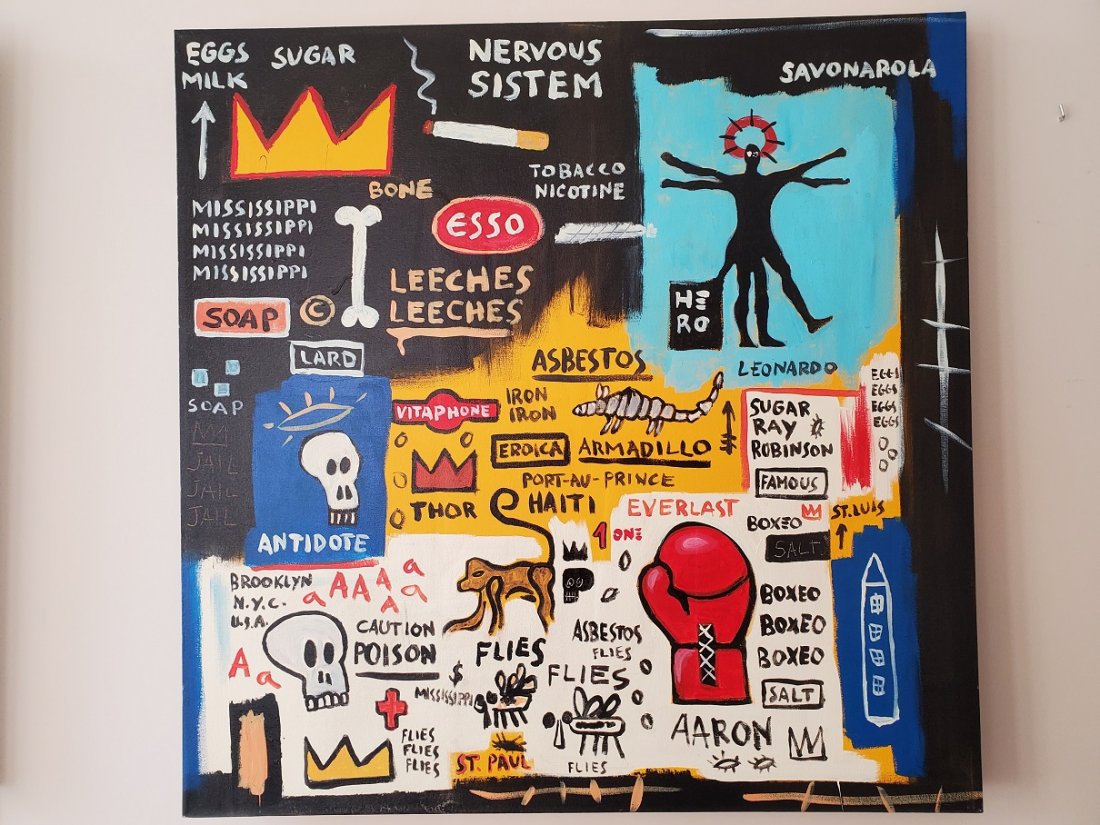 Jean Michel Basquiat, acrylic on canvas (1 of 2)