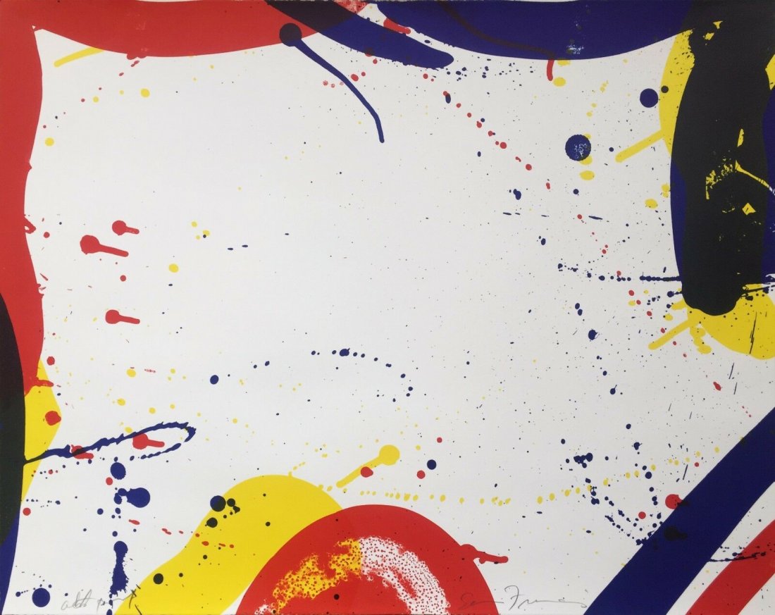 Sam Francis: Sam francisColor lithograph"Untitled" (SF-61)Year: 1967Dimensions: 43 x 56 cmPrint run of 100 copiesSigned and numbered by handRef: SF-61 (Lembark 87)