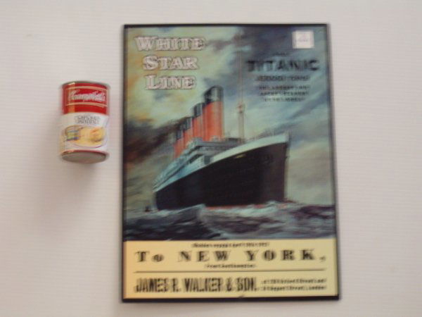 CONTEMPORARY TIN WHITE STAR LINE SIGN: CONTEMPORARY TIN WHITE STAR LINE SIGN