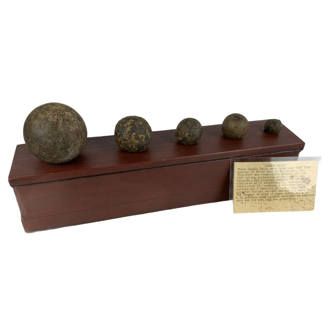 Set of 5 Cannonballs Found Near Fort Pike (New Orleans) (1 of 4)