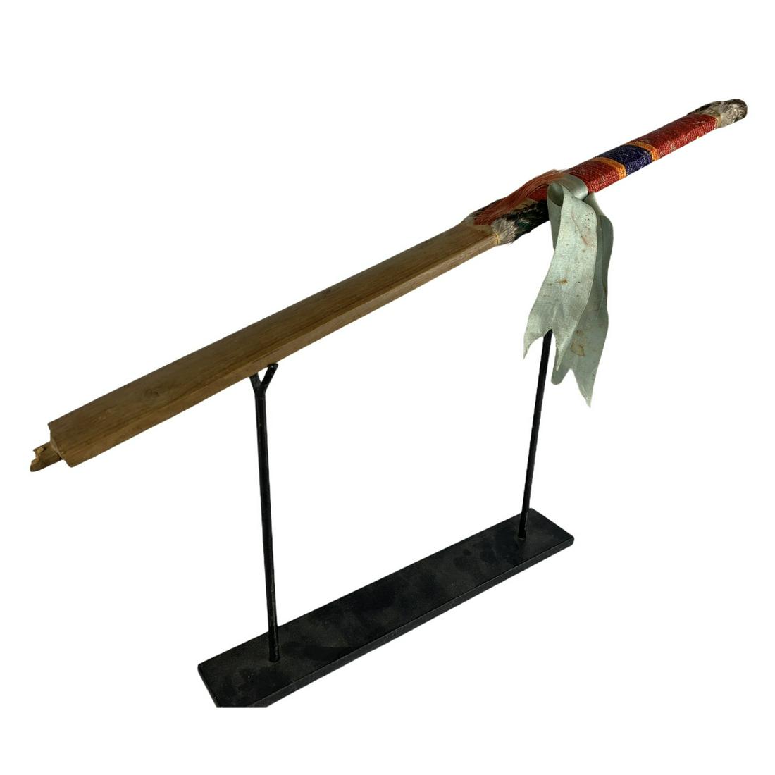 Rare Early Sioux Quilled Wood Pipe Stem (1 of 5)