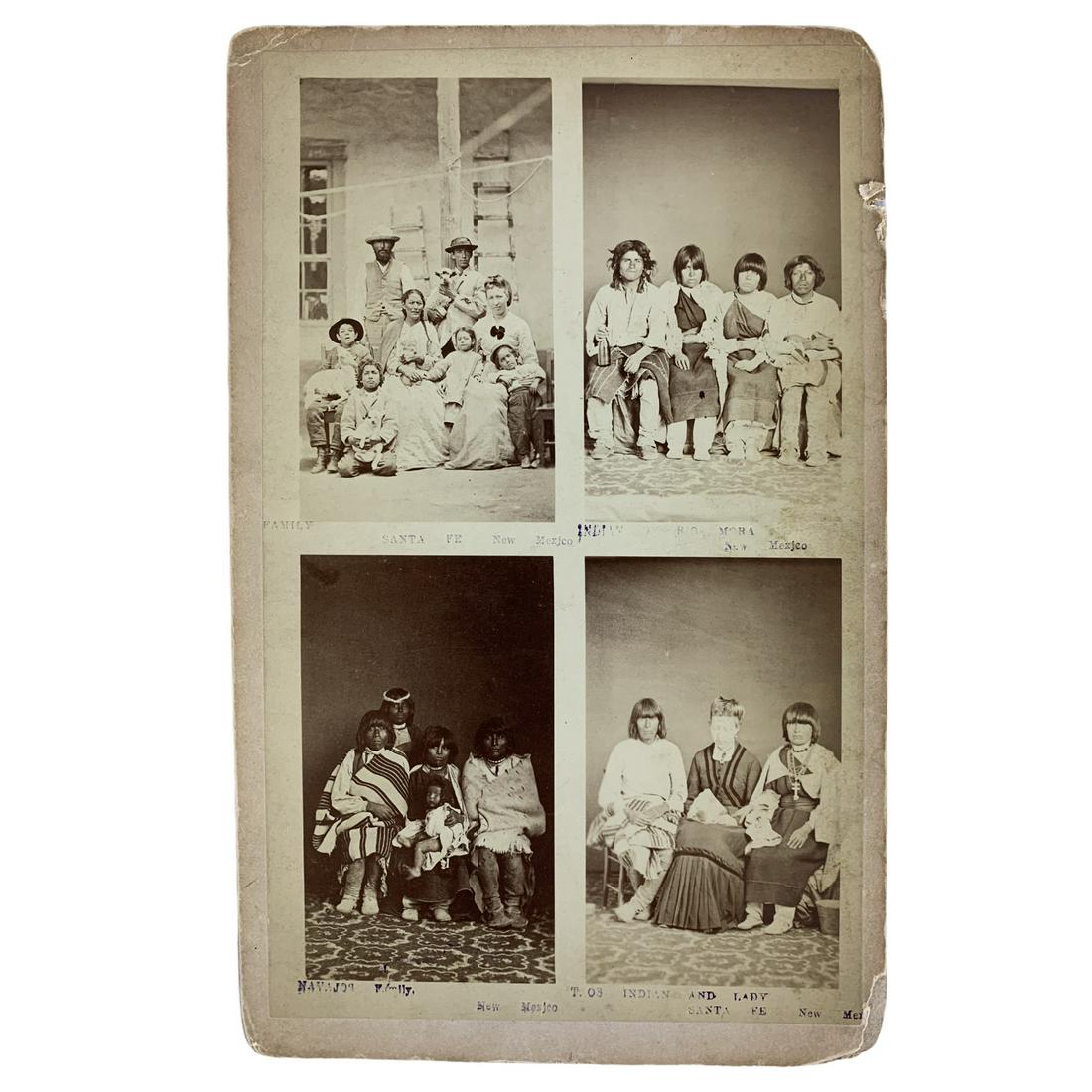 New Mexico Territorial Cabinet Card: Here is a rare authentic vintage antique New Mexico Territorial Cabinet Card photo original albumen sepia Photographic image on manila period card stock circa 1878 - 1880. The photo shows a rare monta