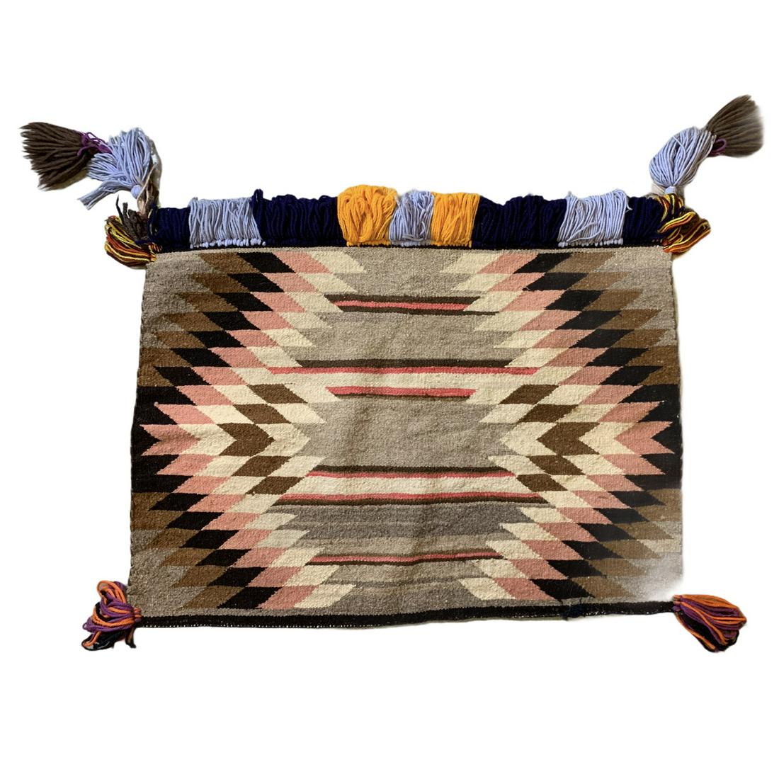 Navajo Saddle Blanket With Fringe (1 of 4)