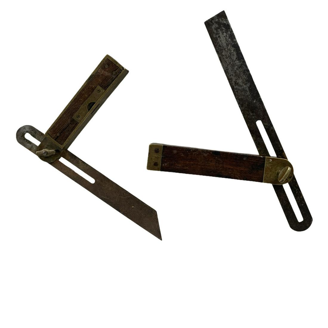 Lot of 2 Brass & Rosewood Bevels (1 of 3)