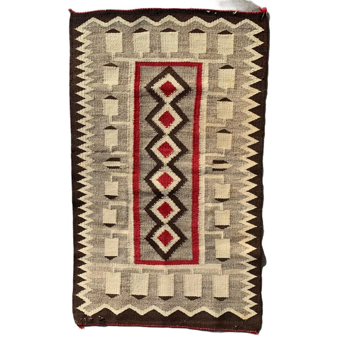 J.B. Moore "Feather Pictoral" Navajo Rug: Circa 1915 - 1920 J. B. Moore Navajo Navaho Rug Crystal Trading Post Feather Pictorial Variant 43" by 57"John Bradford " J. B. " Moore was a renowned trader in New Mexico who established the Crystal T