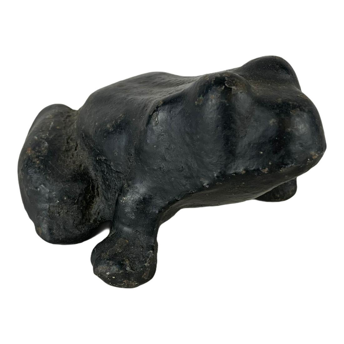 Cast Iron Frog Doorstop: Original cast iron frog doorstop. Old black paint. 5”