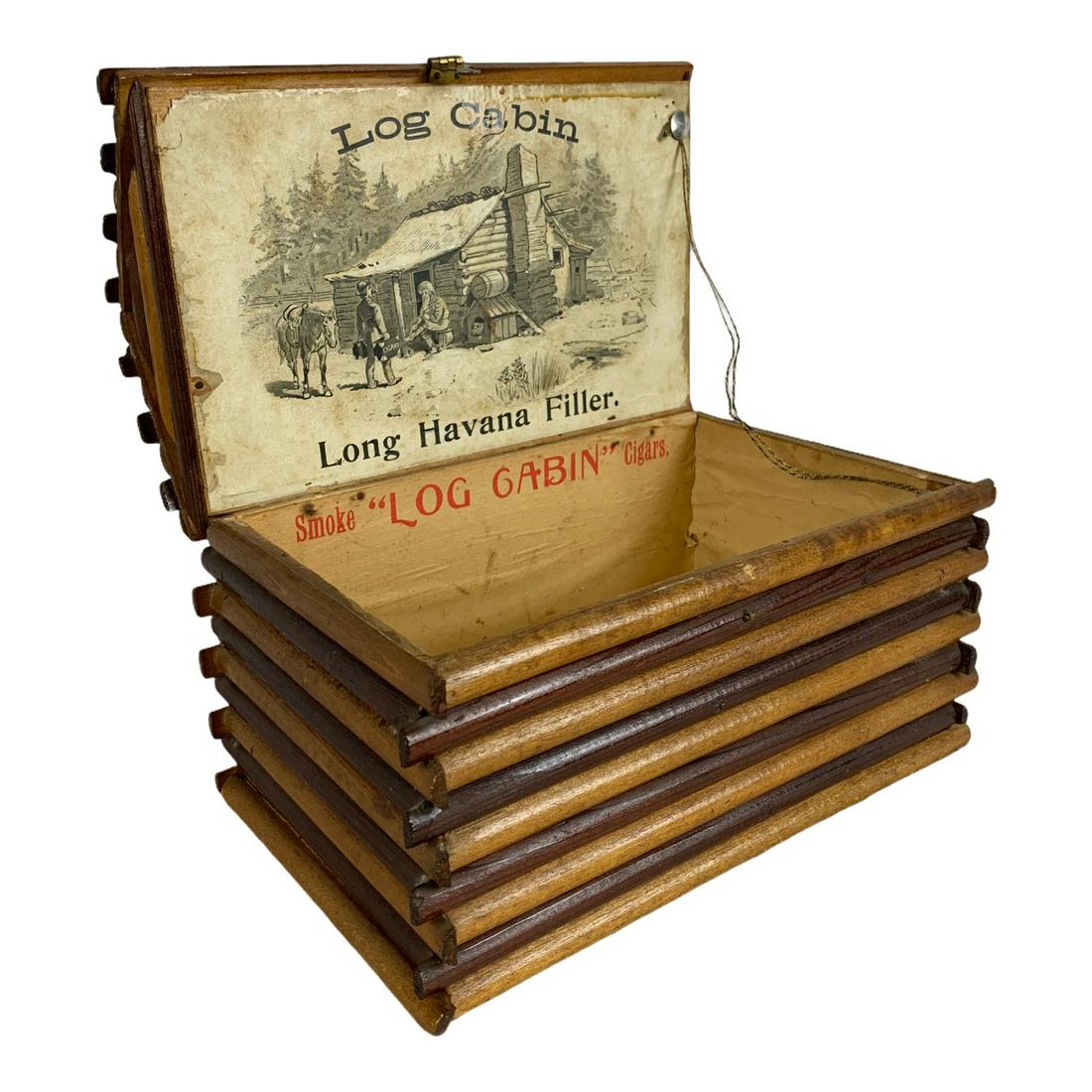 Log Cabin Cigar Box With Original Label (1 of 3)