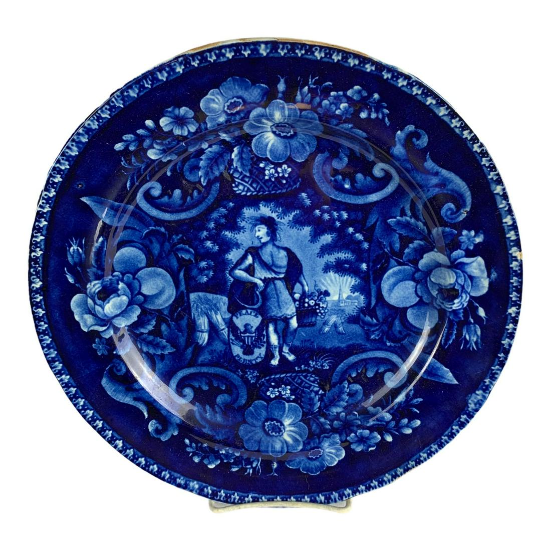 19th Century Historical Blue Peace Plate (1 of 2)