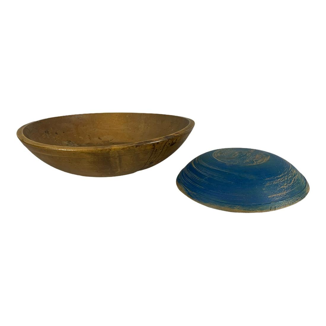 Pair of Early Wooden Bowls (1 of 2)