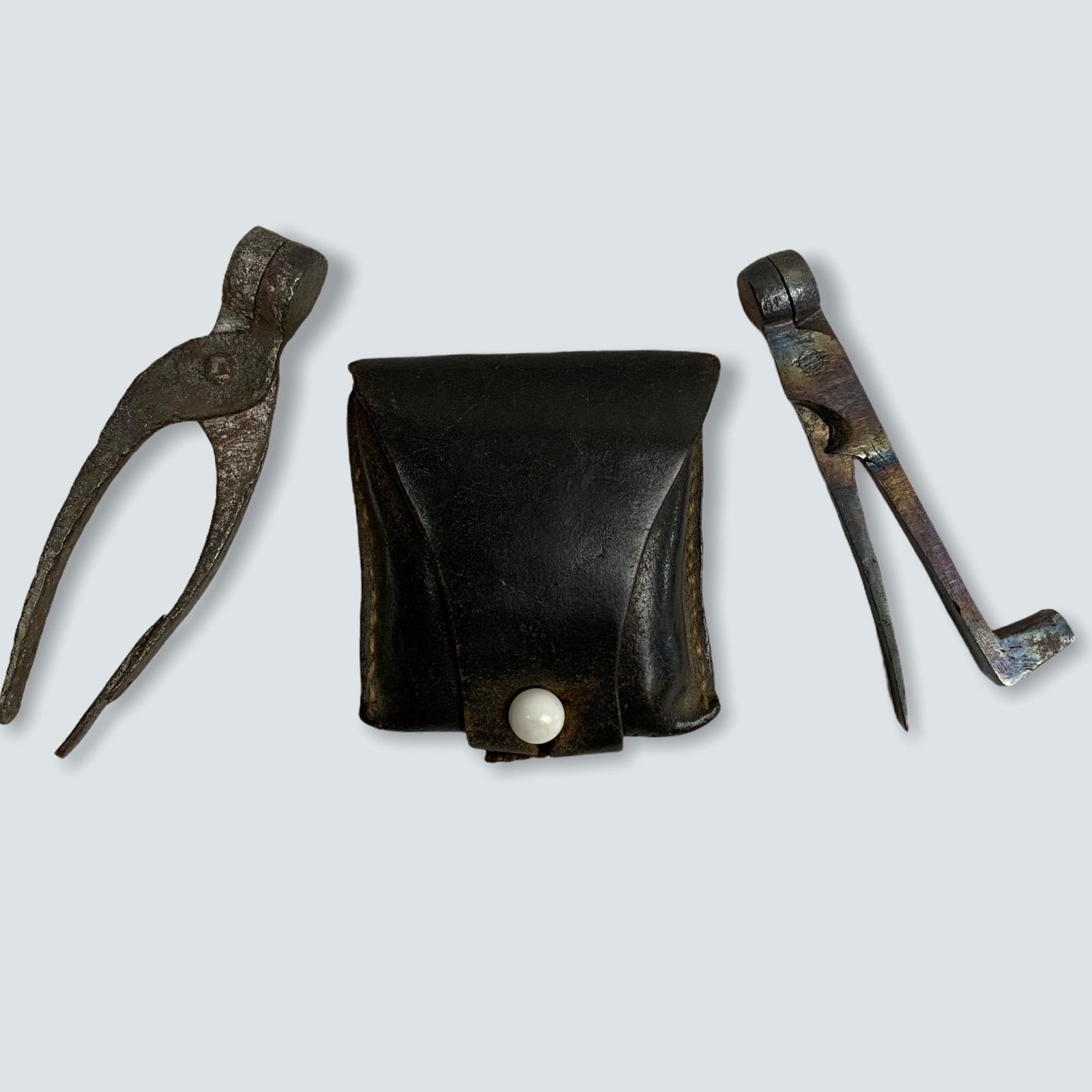 2 Ball Bullet Molds and Leather Pouch With Lead Balls (1 of 3)