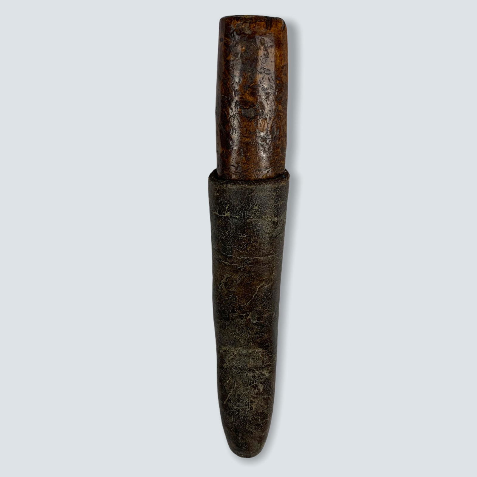 Mid 19th Century Burl Knife in Original Tooled Leather (1 of 3)