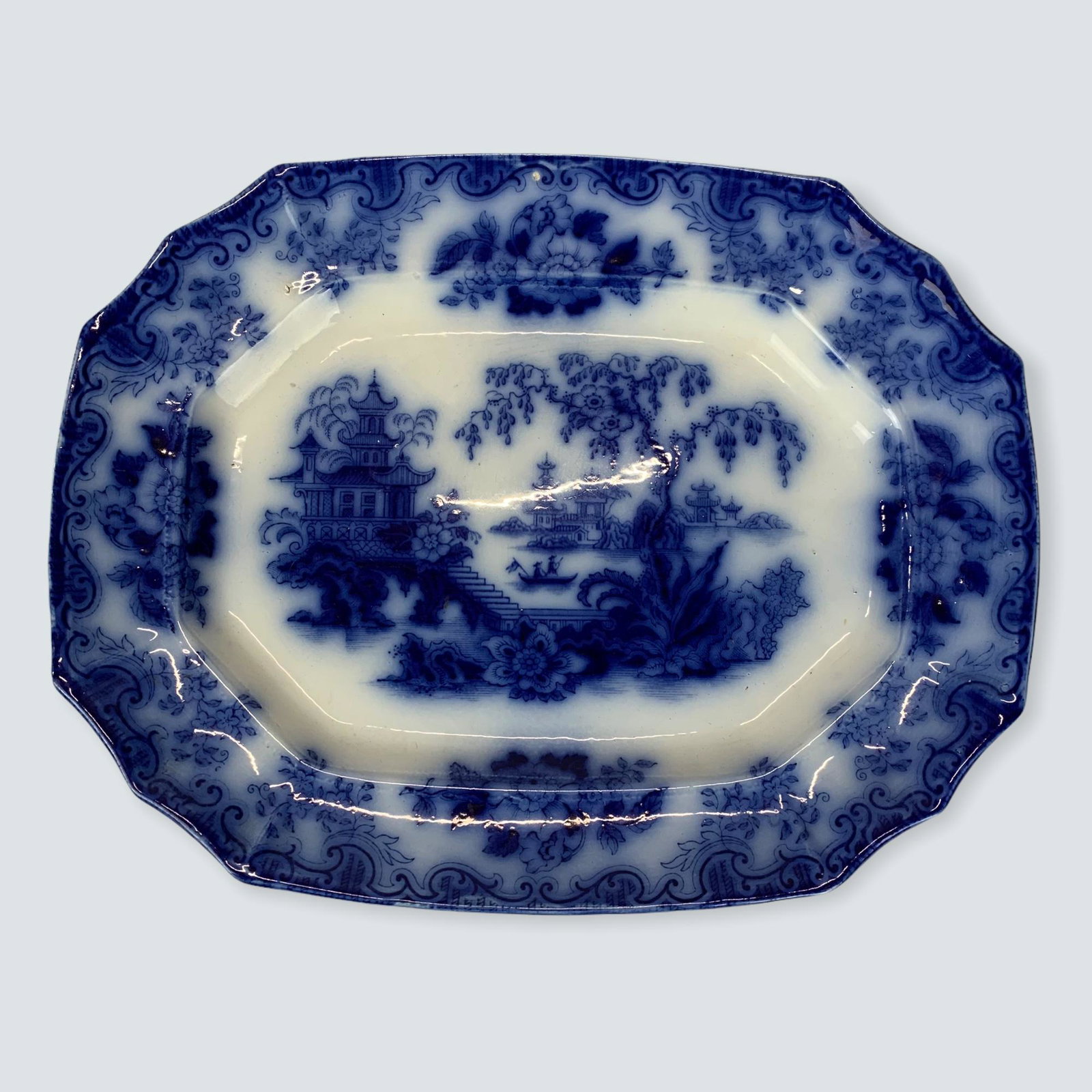 Flow Blue Platter: Description
