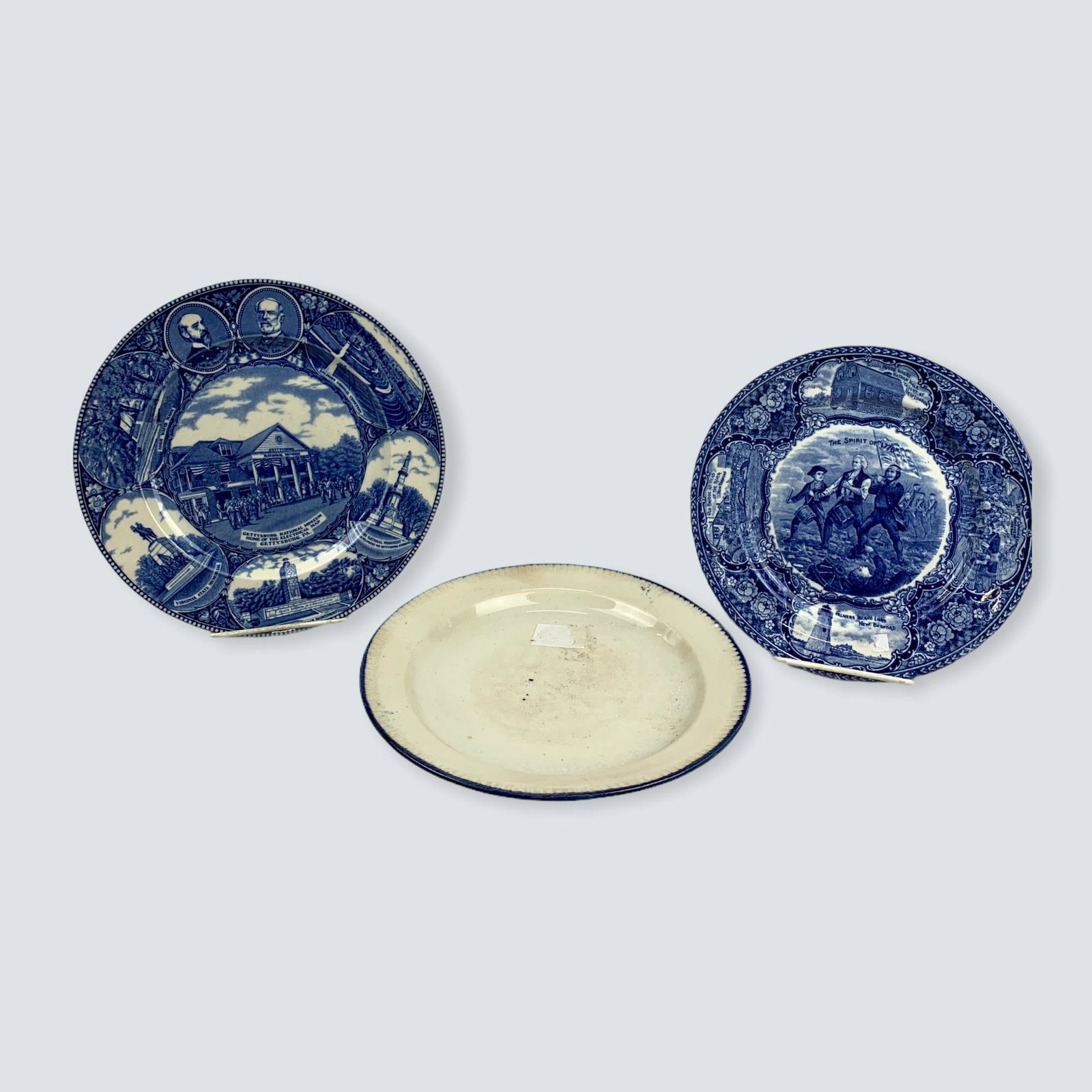 2 Staffordshire plates & Early Feather Edge Plate (1 of 2)