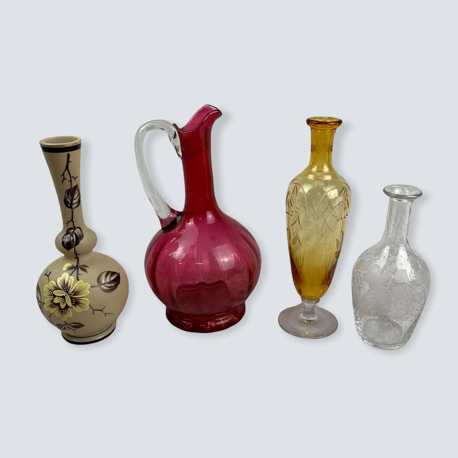 4 Victorian Art Glass Pieces (1 of 1)