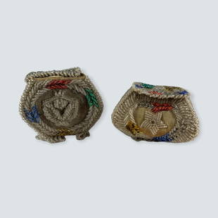 2 Beaded Boxes: Pair of Northern Saskatchewan beaded boxes, 5 1/2 x 4 x 5 tall, very good. 1800â€™s