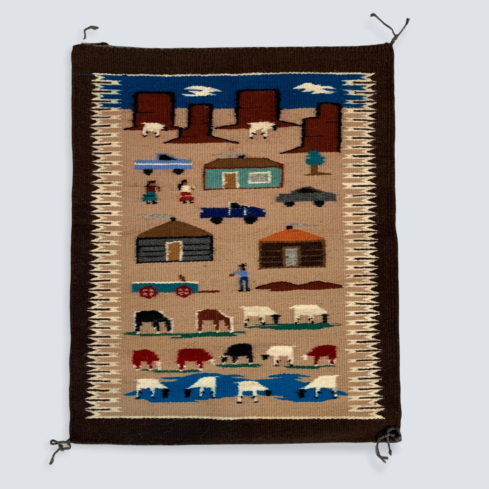 Navajo Pictorial Rug/Weaving by Minnie Thompson (1 of 2)
