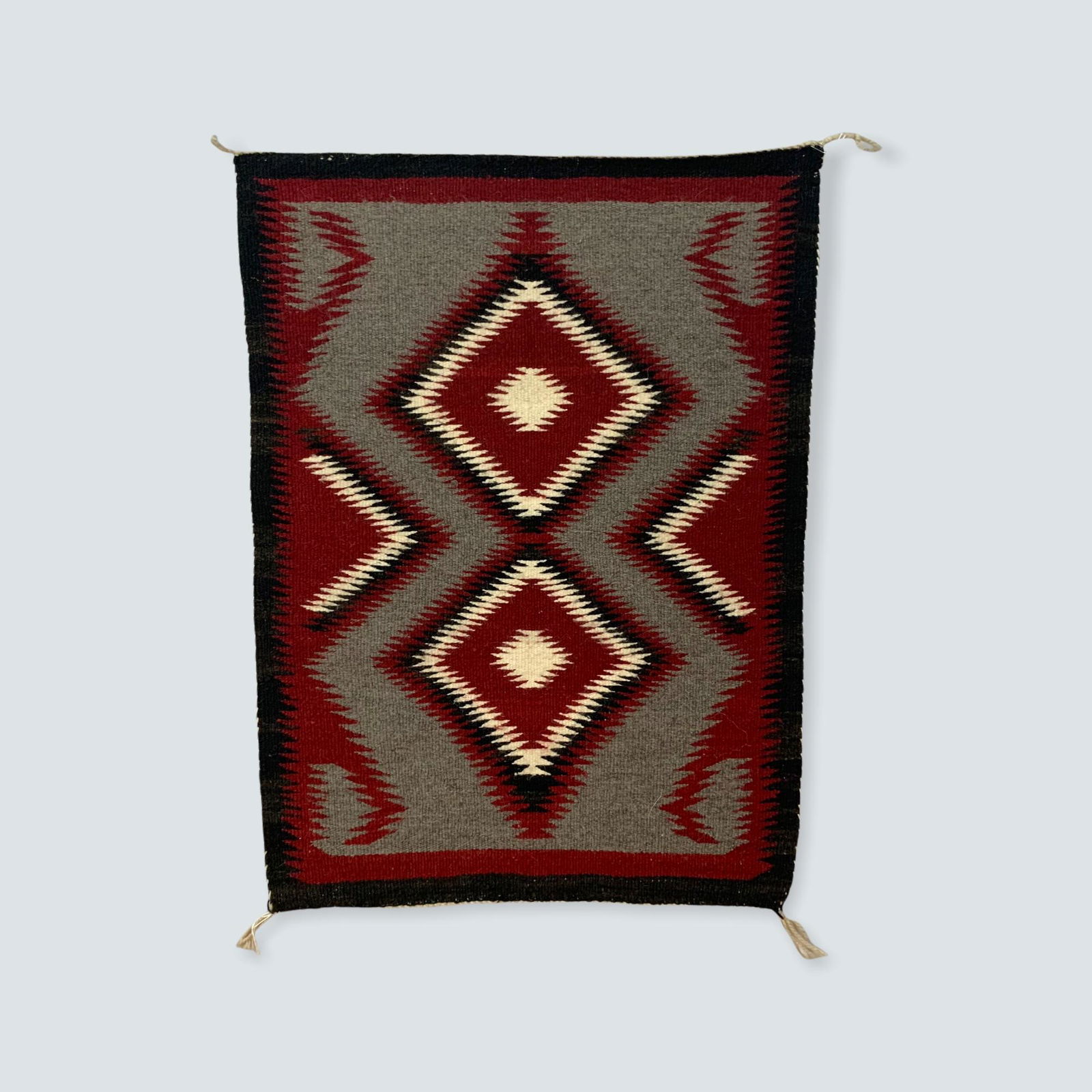 Navajo Ganado Red Throw Rug with Double Diamond Design (1 of 2)