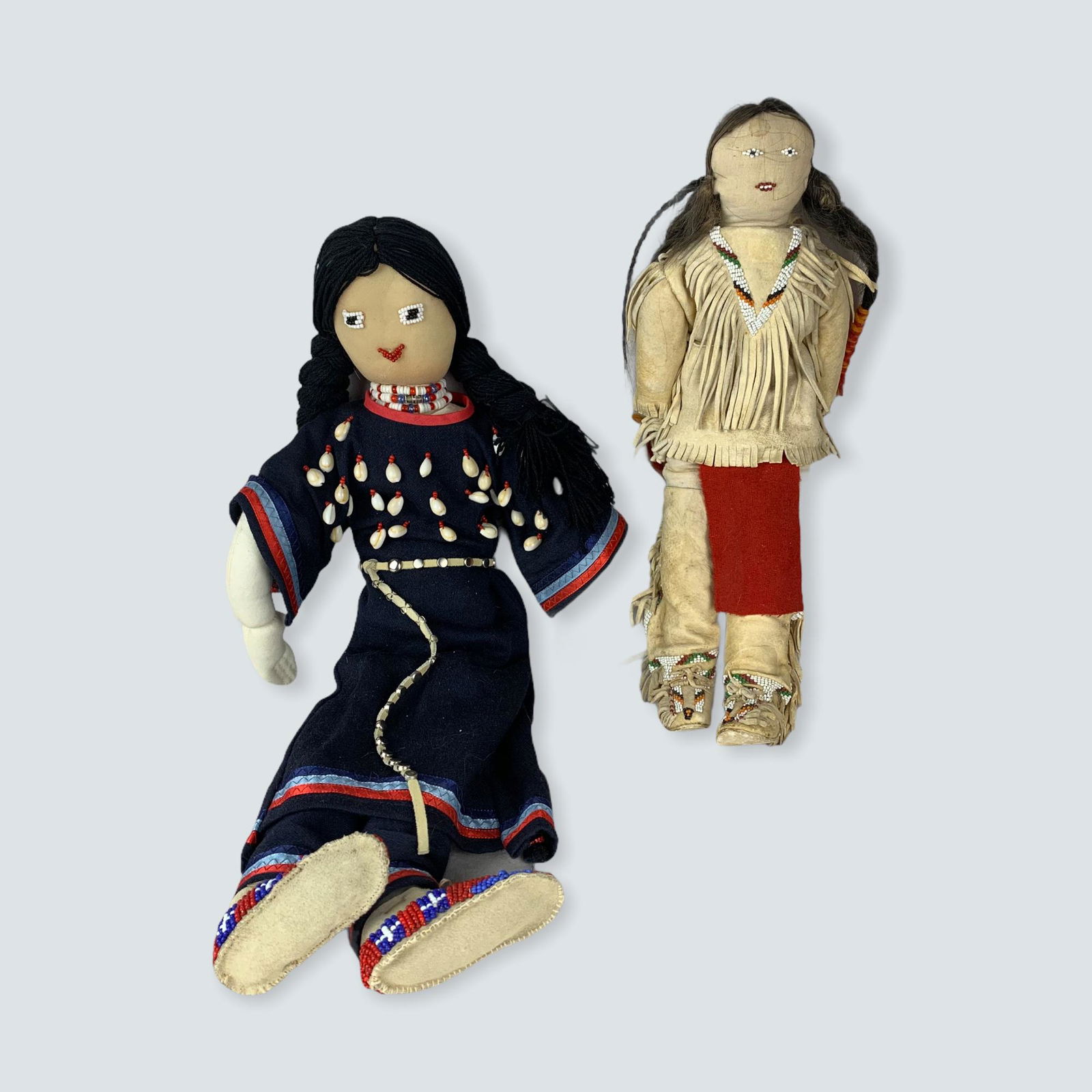 Pair of Plains Dolls with Beadwork (1 of 1)