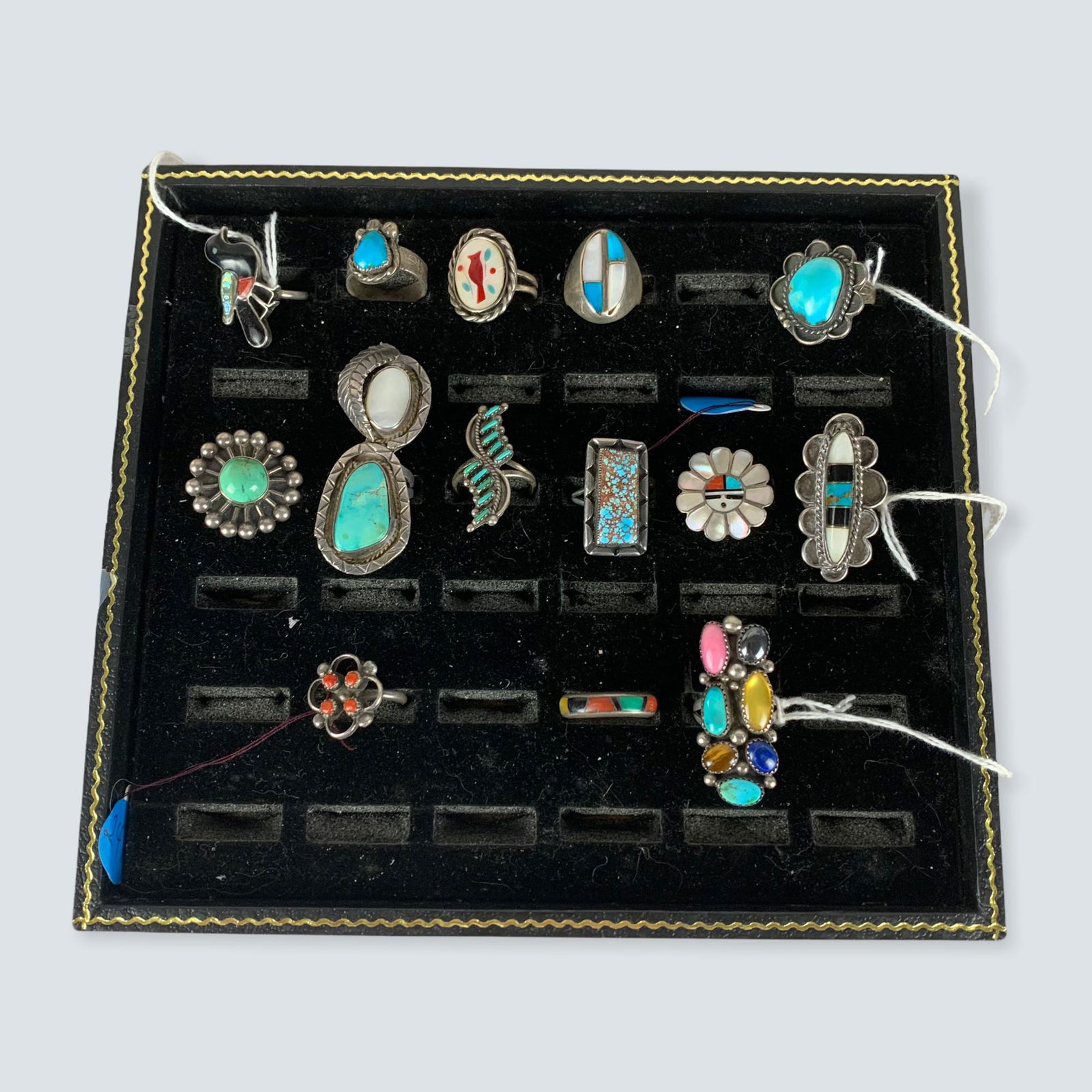 Collection of 15 Navajo and Zuni Rings (1 of 1)