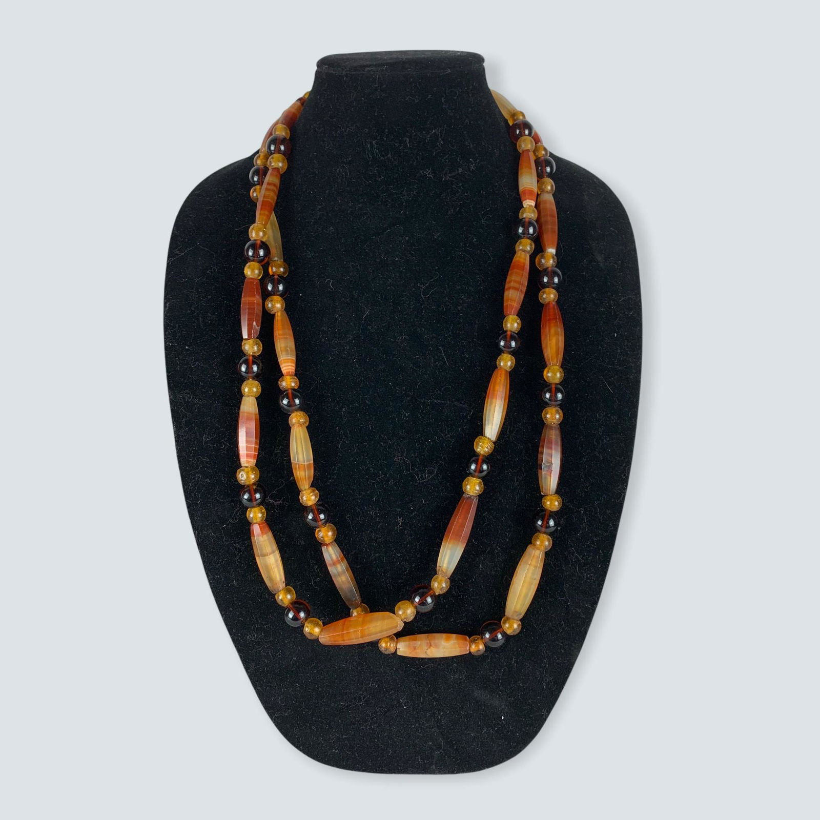 2 Long Strings of Carnelian Agate Hand Cut Trade Beads. (1 of 1)