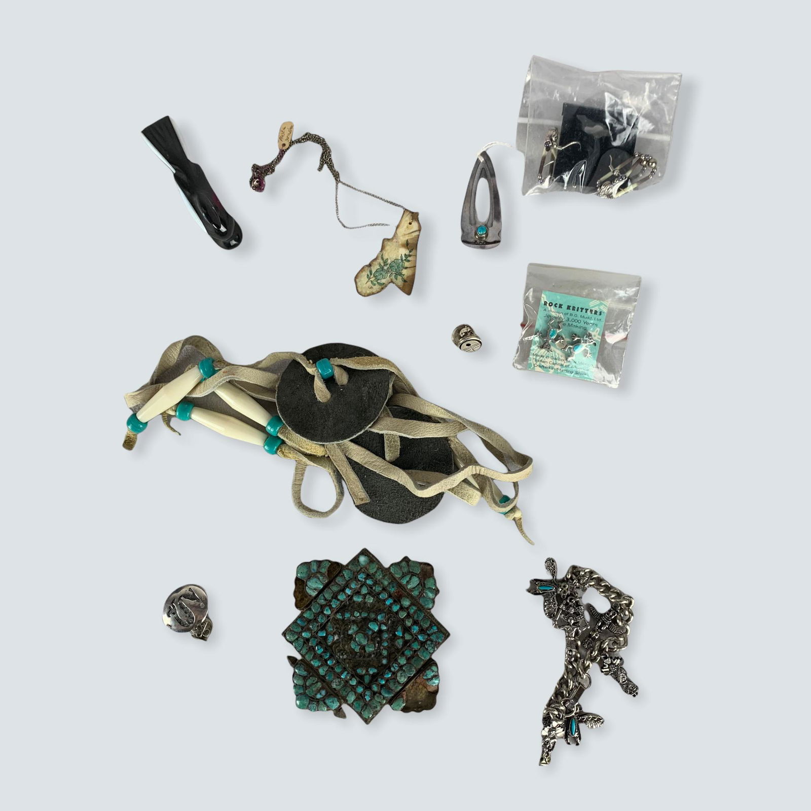 Job Lot of Misc. Native Items. Some Sterling (1 of 1)