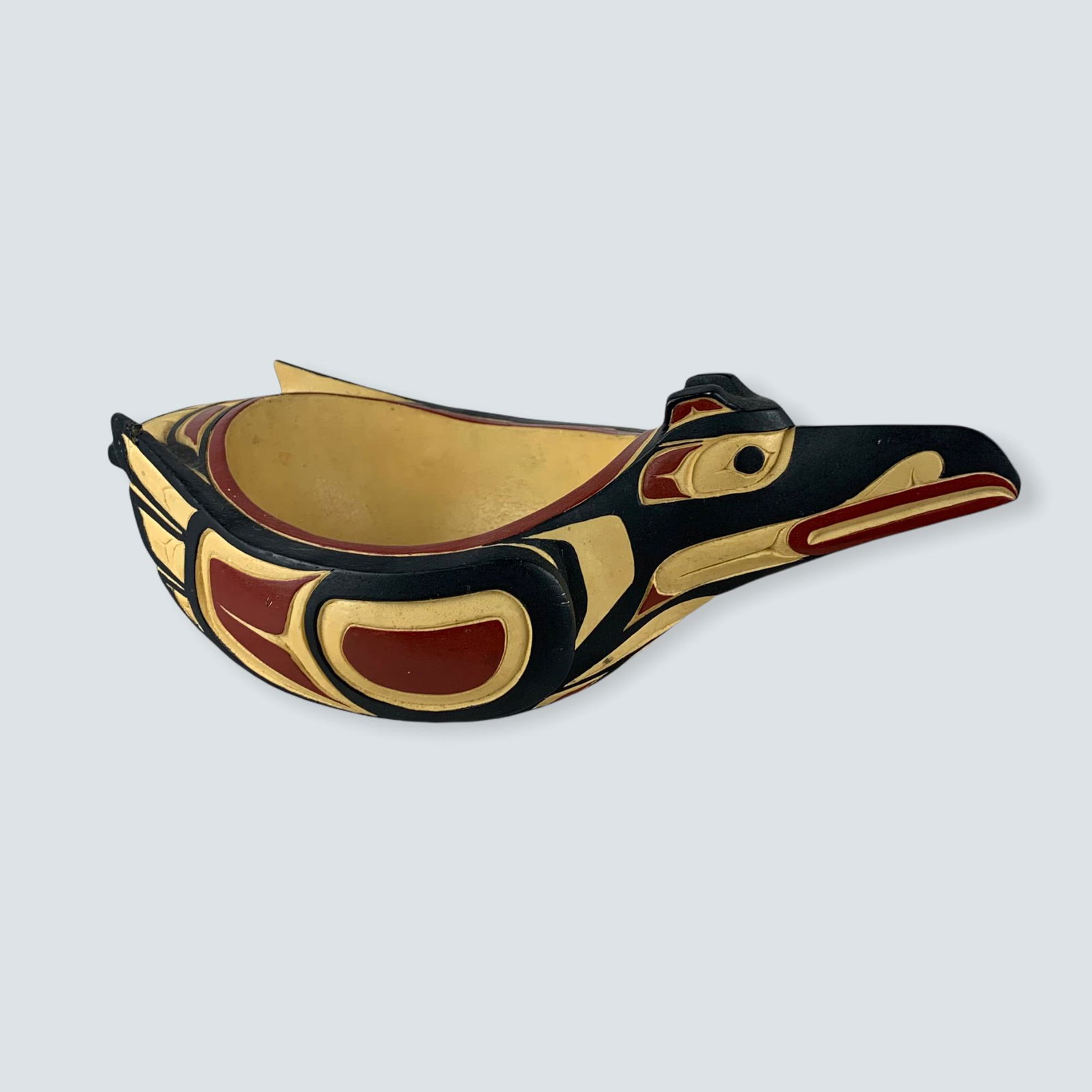 Great Northwest Coast Carved Bird Grease Bowl (1 of 2)