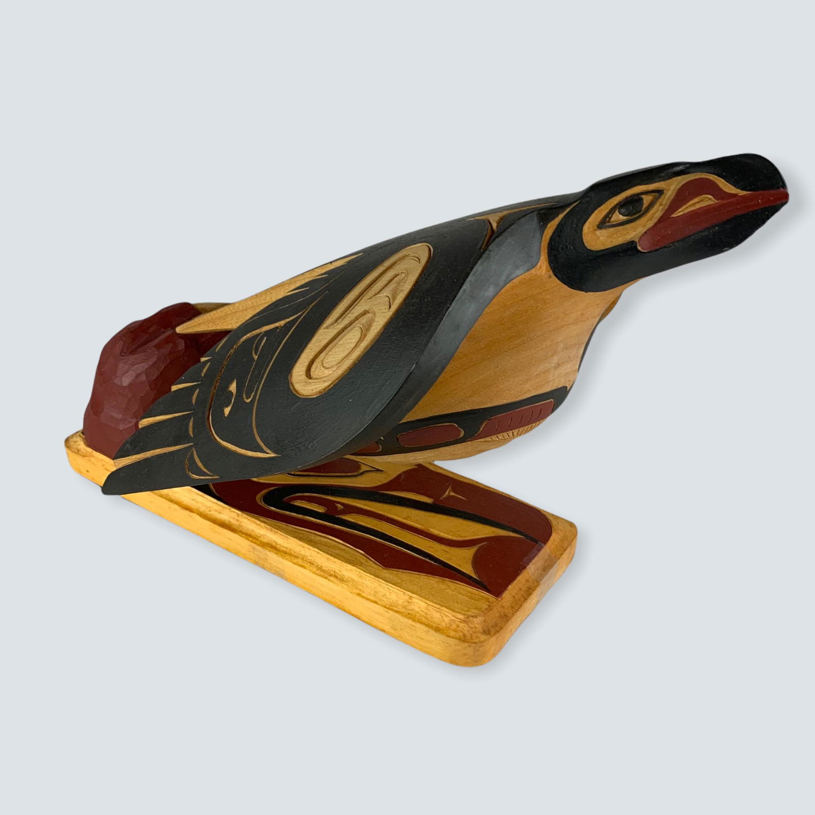 Super Northwest Coast Carved Bird Rattle & Stand (1 of 3)