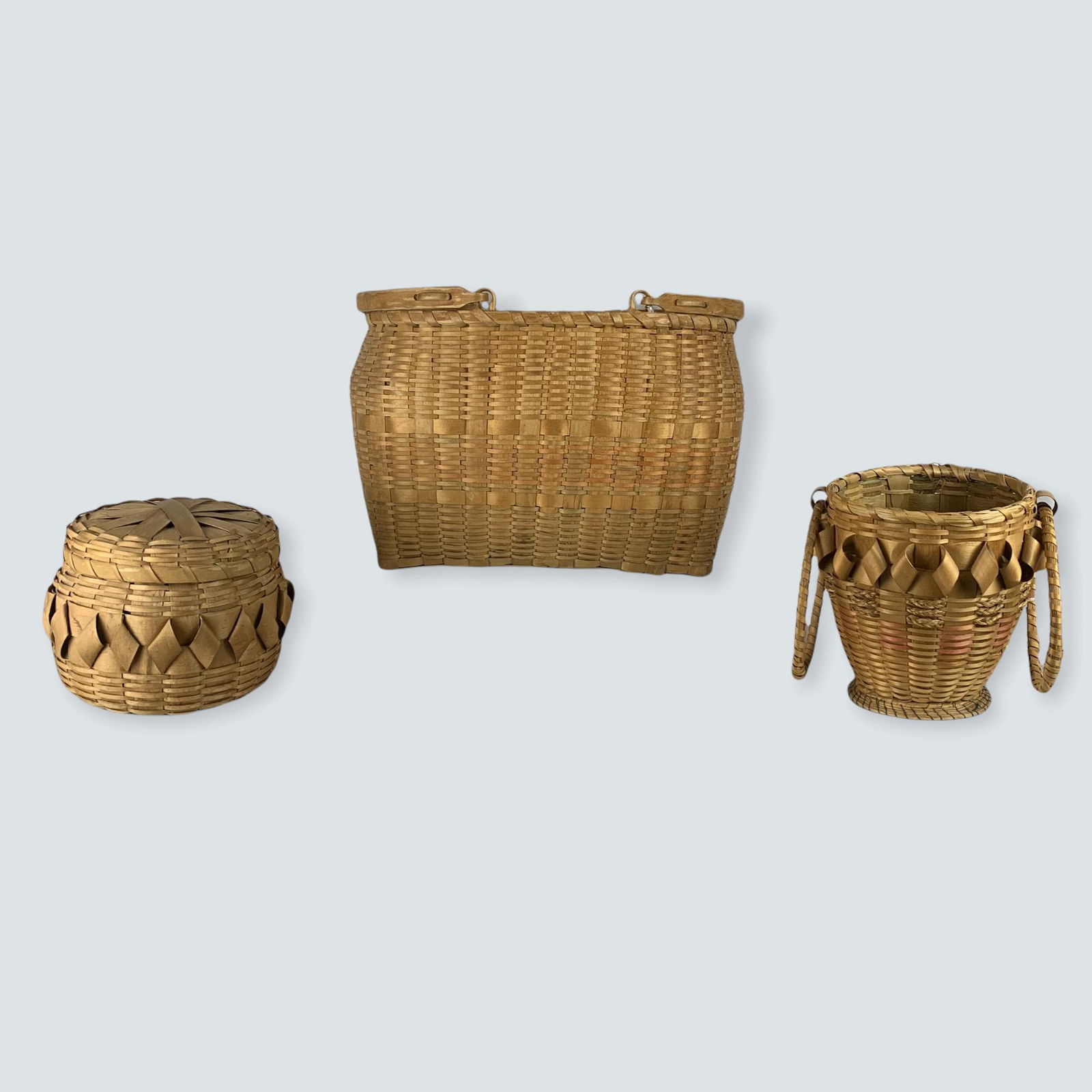 Group of 3 Early Winnebago [Ho Chunk] Baskets (1 of 4)