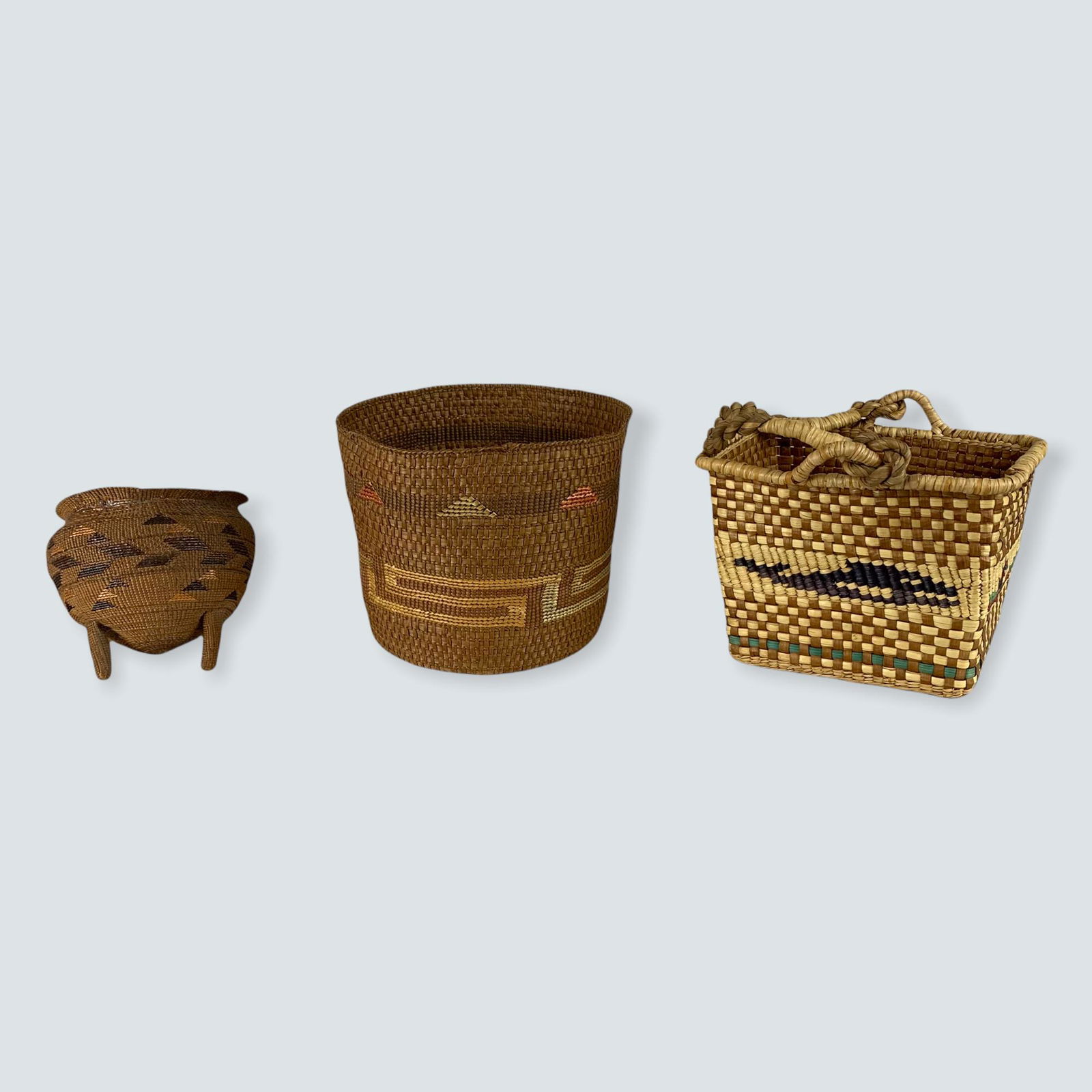 Group of 3 Early Northwest Coast Baskets (1 of 4)