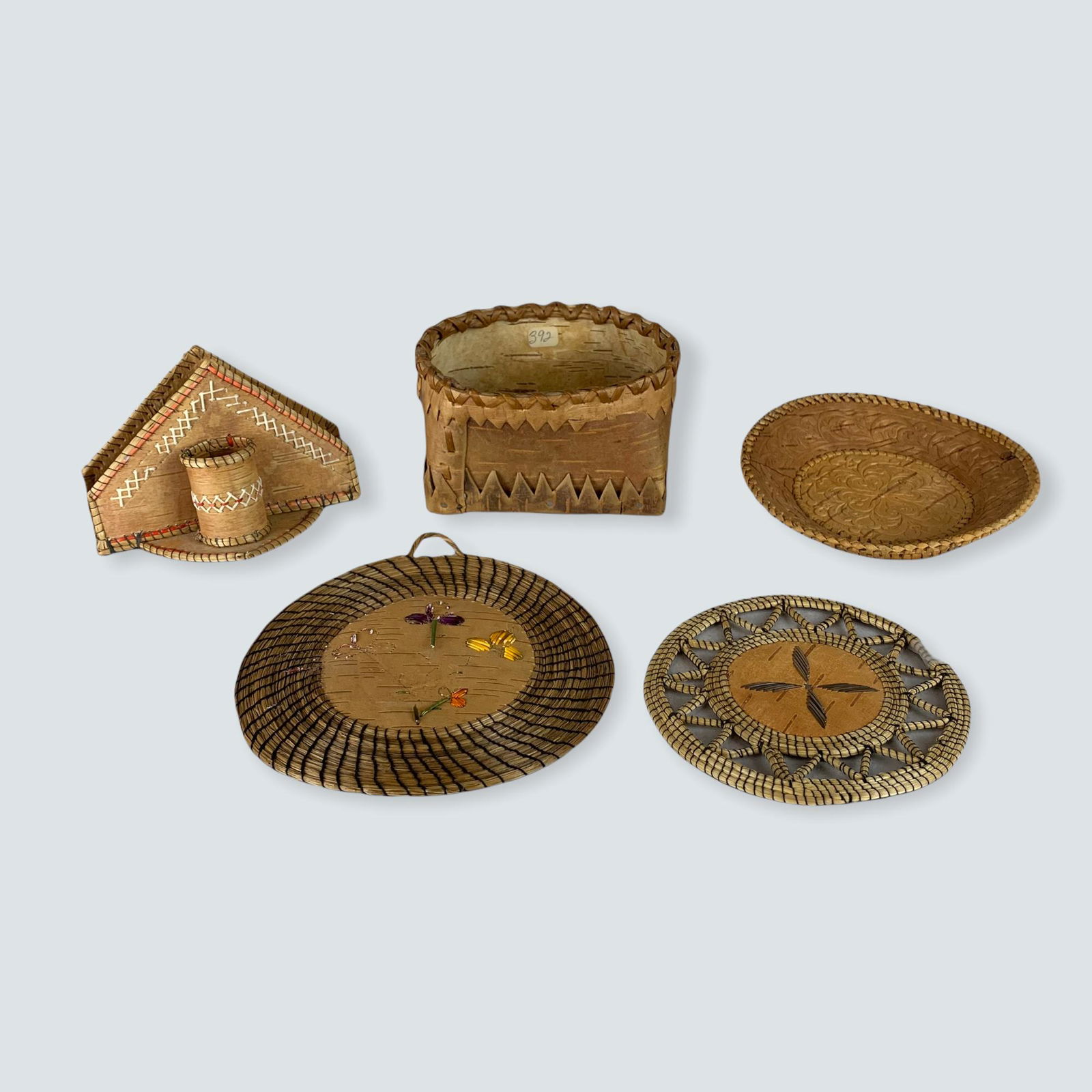 Group of 5 Birch Bark Items (1 of 1)
