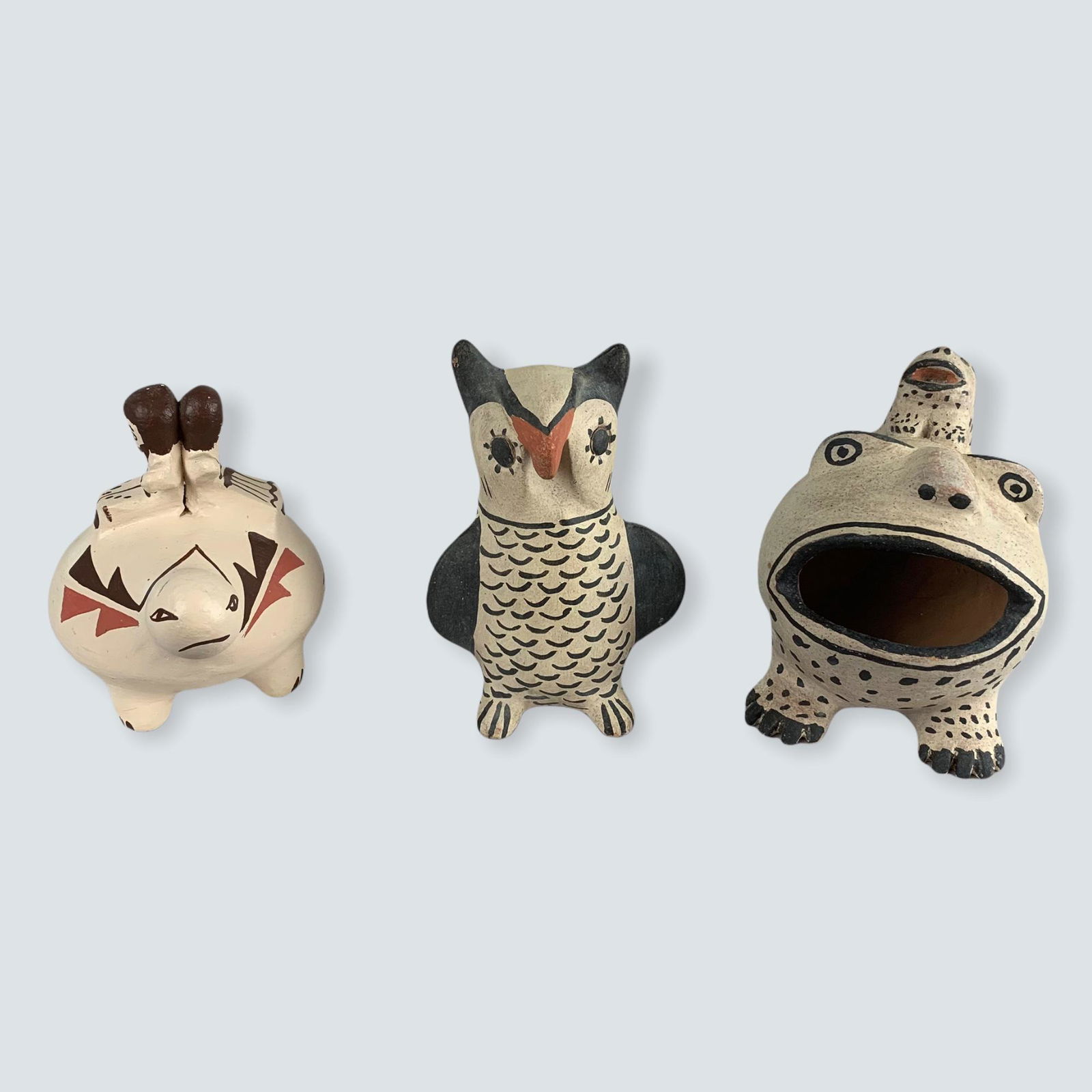 Lot of 3 Pottery Figures. Jemez & Cochiti (1 of 2)