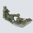 Fantastic Soapstone Inuit Fisherman & Dog Sled Team