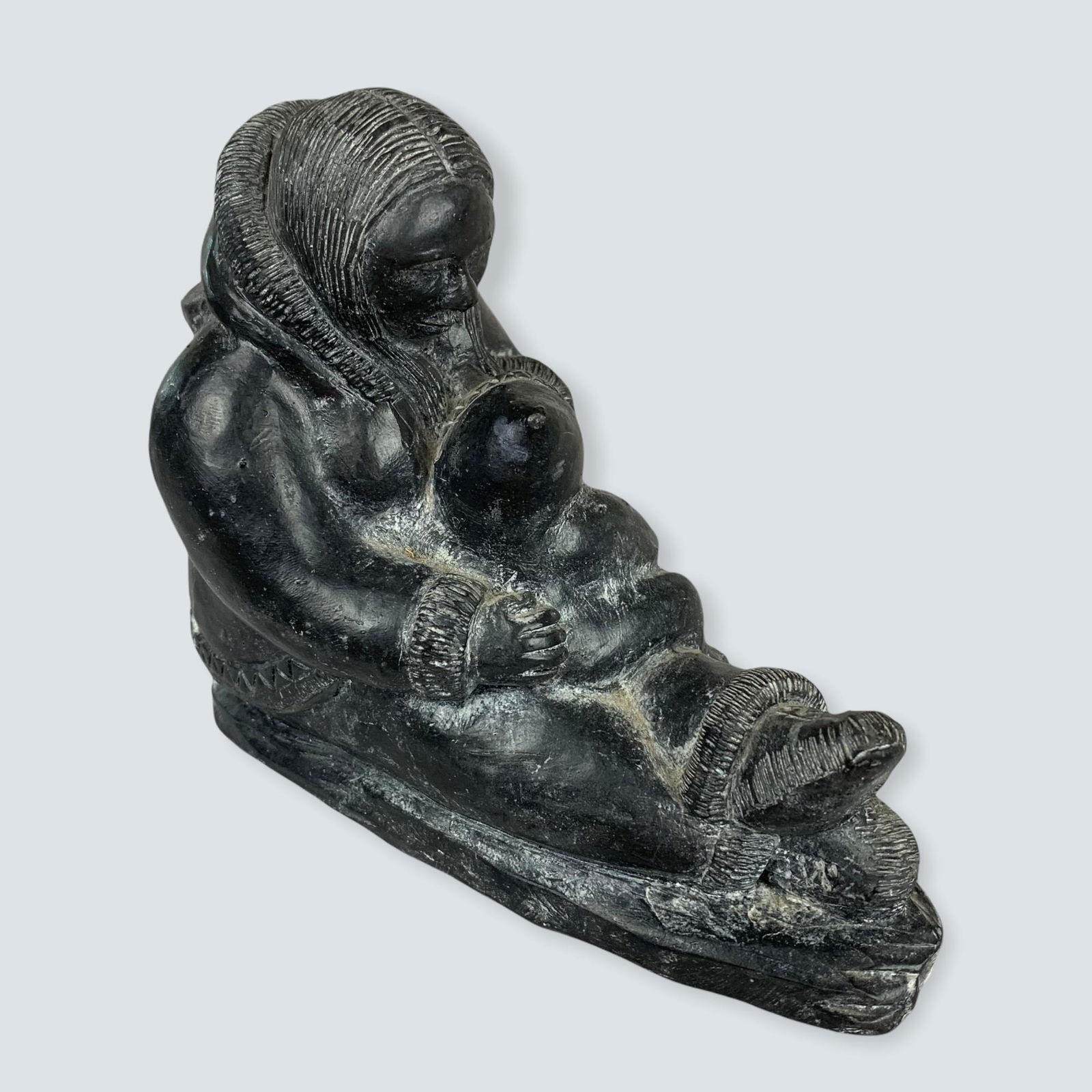 Carved Figure Eskimo Women and Child (1 of 1)