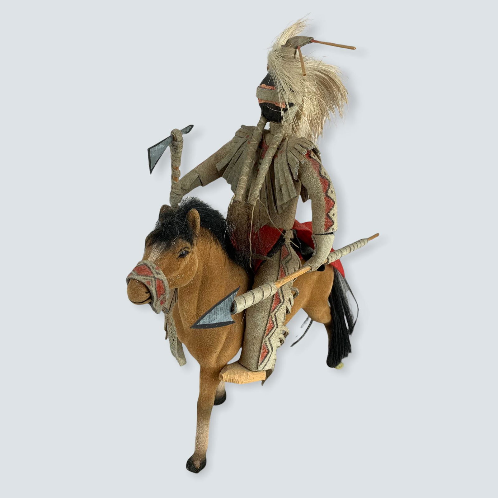 Full Costume Warrior with Tomahawk & Spear Riding atop (1 of 1)