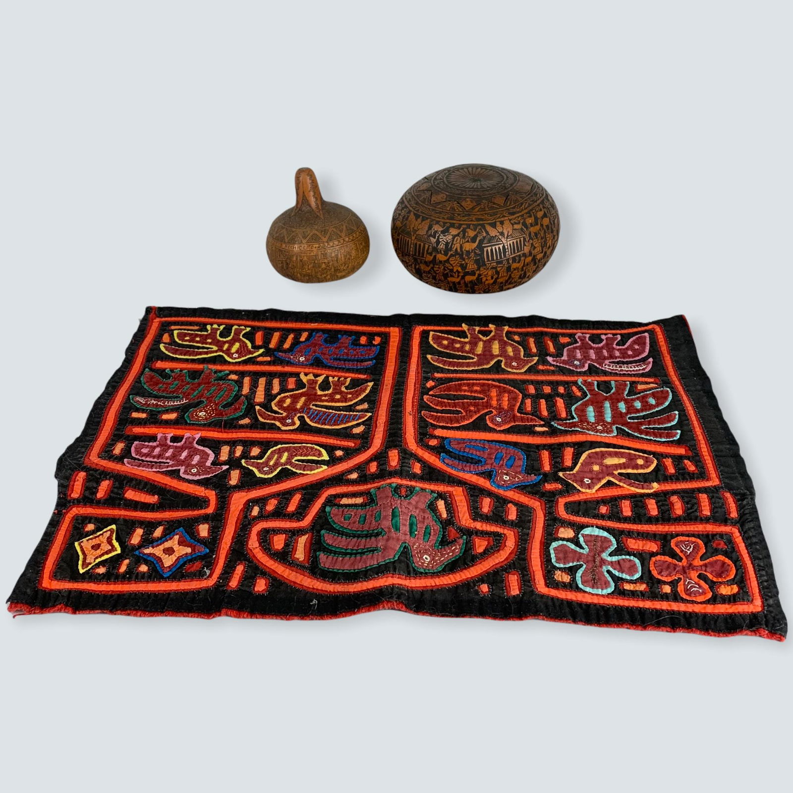 Peruvian Gourd Container & Peruvian Peruvian Carved (1 of 1)