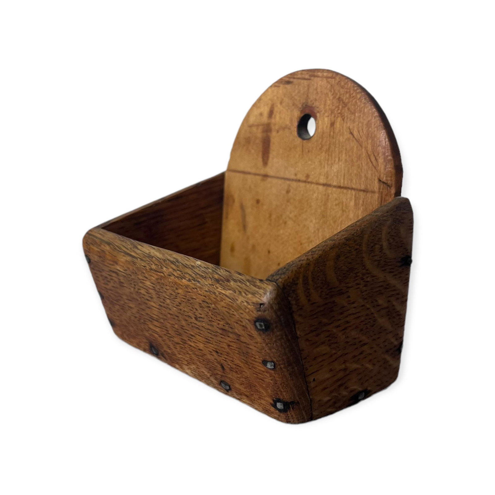 Cutest Little 19th Century Hanging Wood Match Safe. (1 of 2)