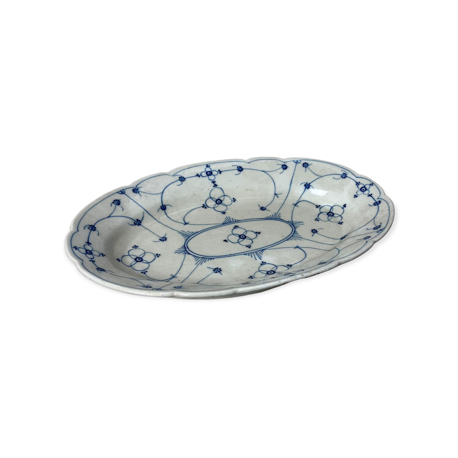19th Century Blue & White China Platter (1 of 2)