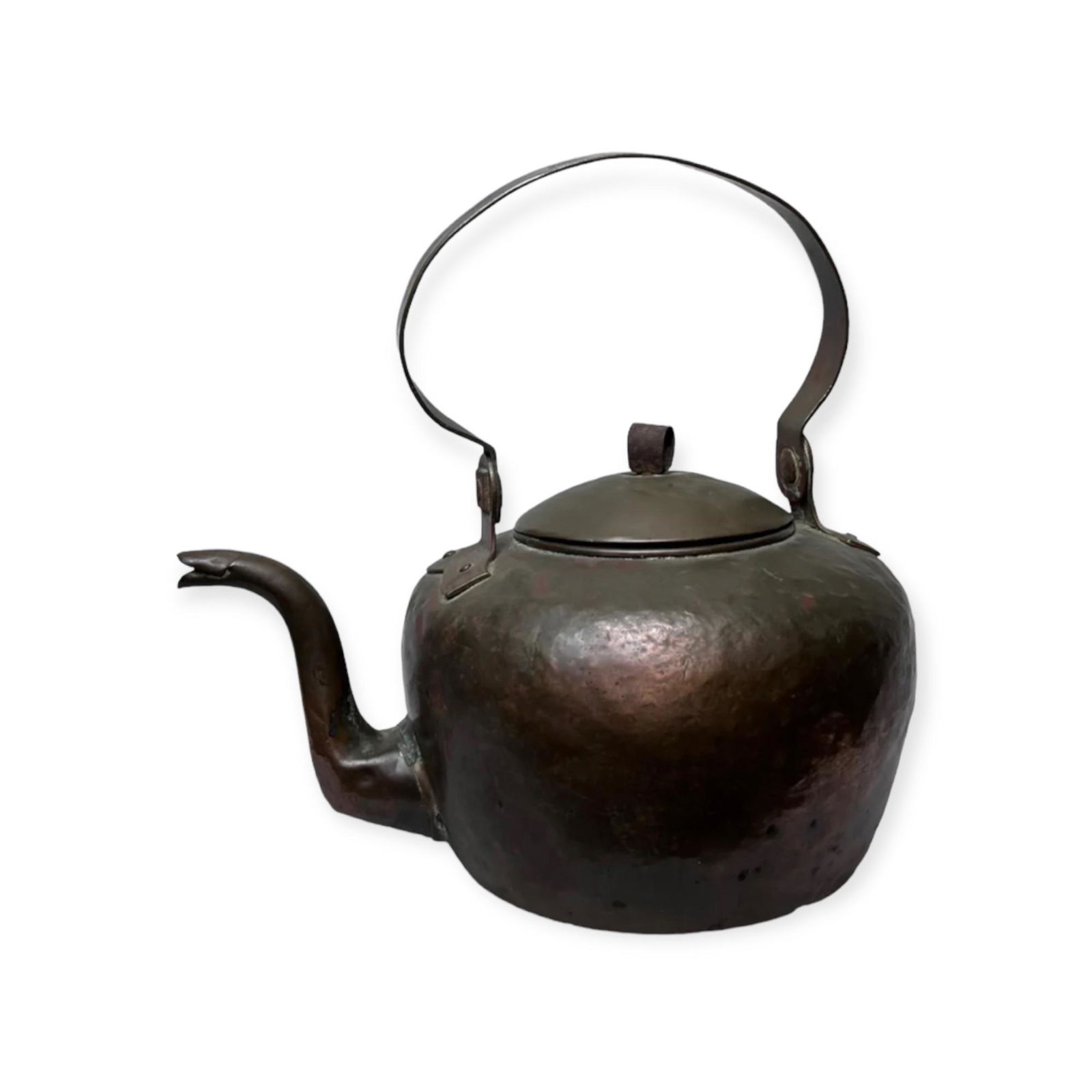 Rare Circa 1820 Signed Copper Tea Kettle (J.P. LYNE/CARLISLE) (1 of 2)