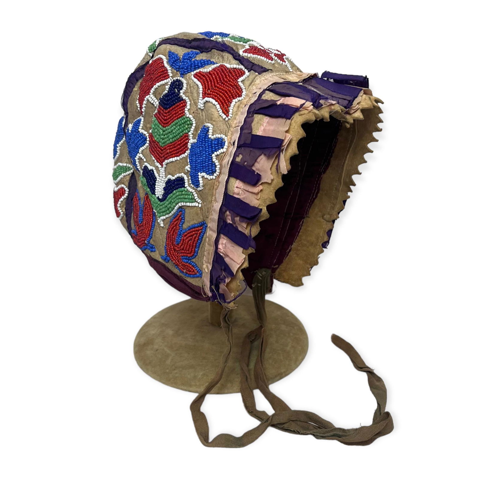 Rare Indian Beaded Baby Bonnet (1 of 3)